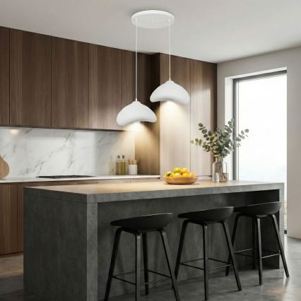 Brilagi - Pakaramā lampa uz kabeļa WABI SABI 2xE27/40W/230V Ø 45 cm balta