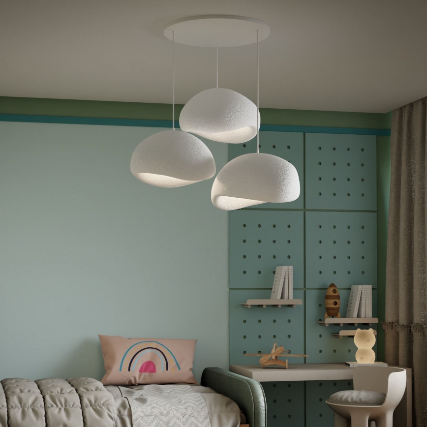 Brilagi - Pakaramā lampa uz kabeļa WABI SABI 3xE27/40W/230V balta