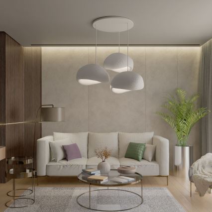 Brilagi - Pakaramā lampa uz kabeļa WABI SABI 3xE27/40W/230V balta