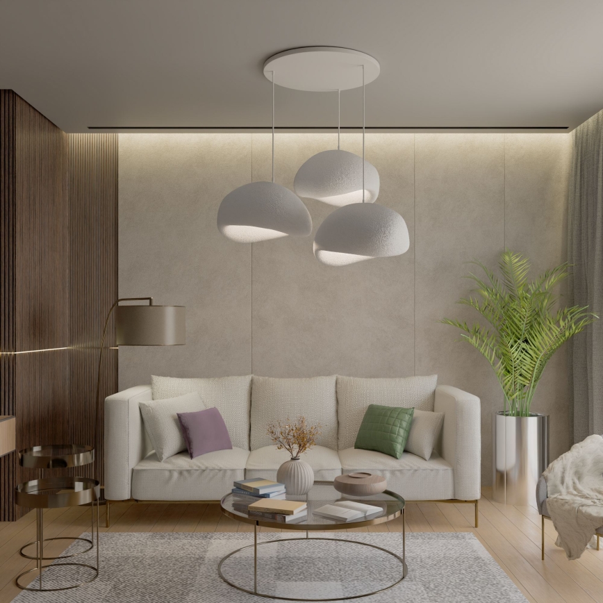 Brilagi - Pakaramā lampa uz kabeļa WABI SABI 3xE27/40W/230V balta