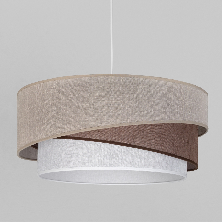 Brilagi - Pakaramā lampa uz troses ARROW 1xE27/60W/230V Ø 45 cm bēša/brūna/balta