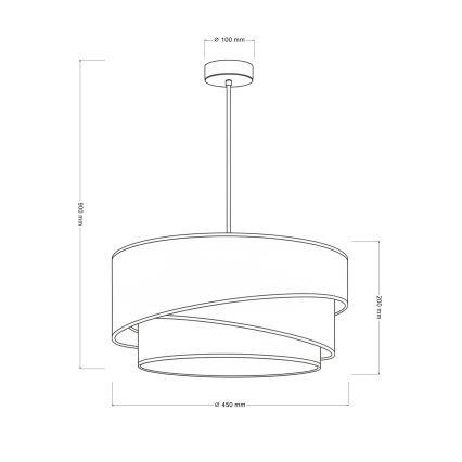Brilagi - Pakaramā lampa uz troses ARROW 1xE27/60W/230V Ø 45 cm bēša/brūna/balta