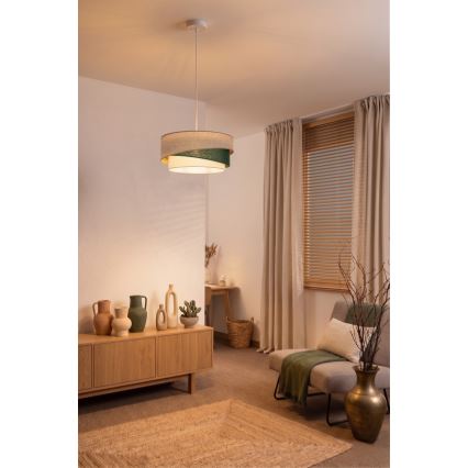 Brilagi - Pakaramā lampa uz troses ARROW 1xE27/60W/230V Ø 45 cm bēša/zaļa/balta