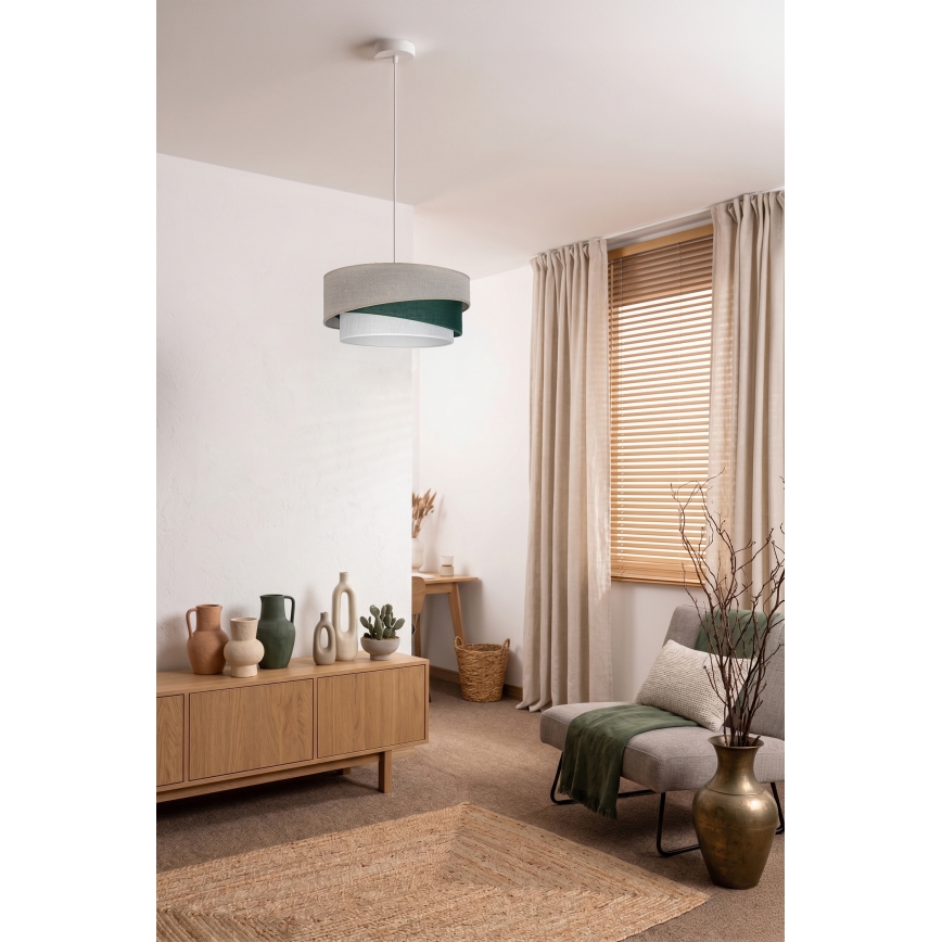 Brilagi - Pakaramā lampa uz troses ARROW 1xE27/60W/230V Ø 45 cm bēša/zaļa/balta