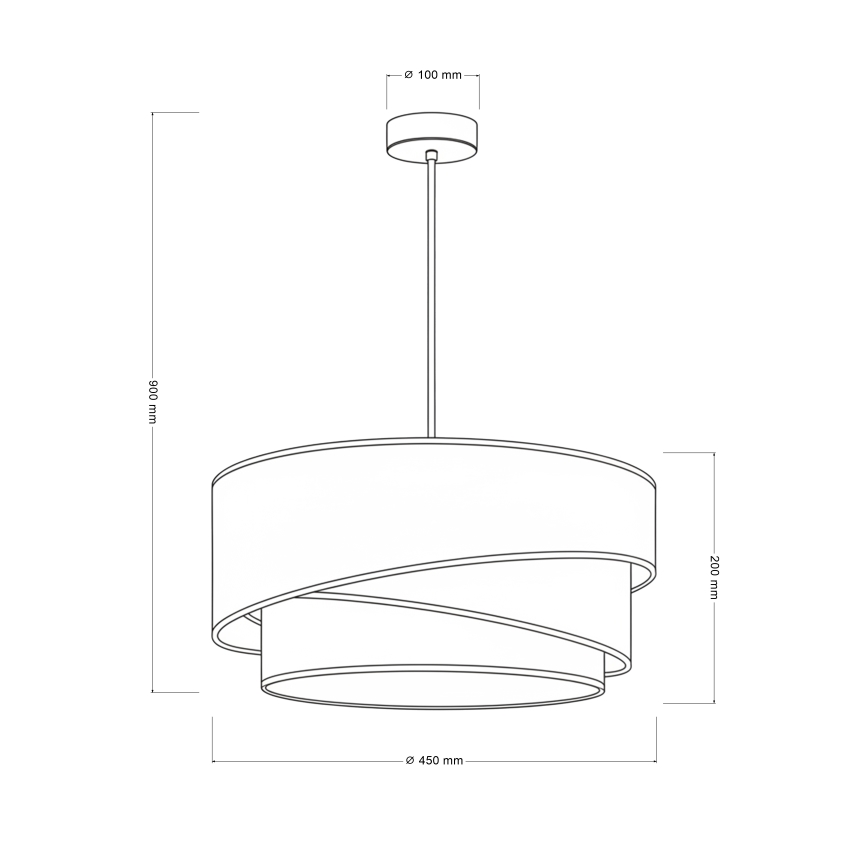 Brilagi - Pakaramā lampa uz troses ARROW 1xE27/60W/230V Ø 45 cm bēša/zaļa/balta