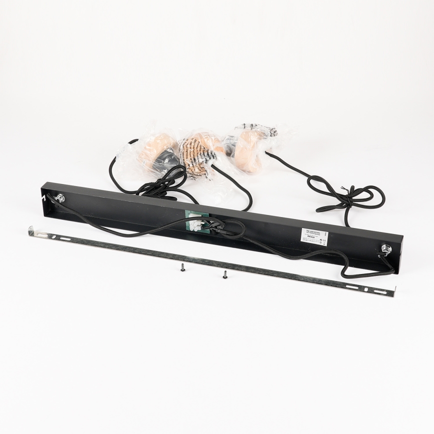 Brilagi - pakaramā lampa uz troses BASKLITE 3xE27/15W/230V koks/melns