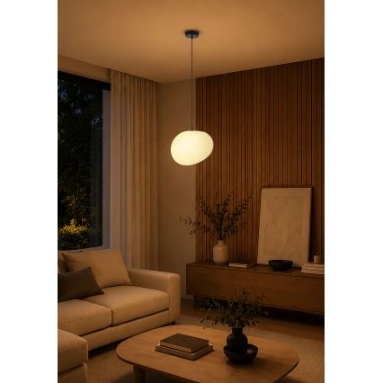 BRILAGI - Pakaramā lampa uz vada PEBBLES 1xE27/40W/230V Ø 30 cm melna