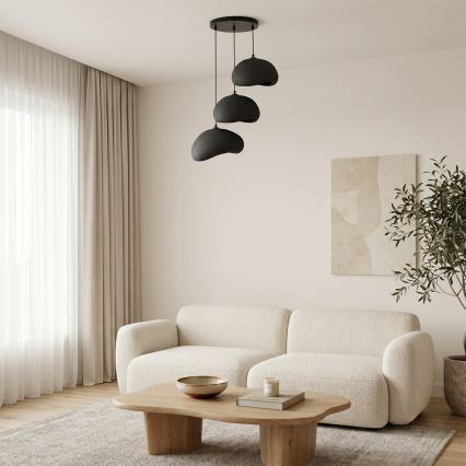 Brilagi - pakaramā lampa uz vada WABI SABI 3xE27/40W/230V pr. 60 cm melna