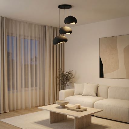 Brilagi - pakaramā lampa uz vada WABI SABI 3xE27/40W/230V pr. 60 cm melna