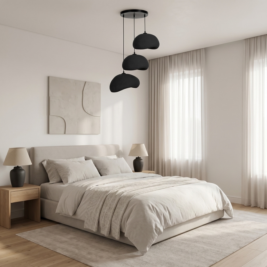 Brilagi - pakaramā lampa uz vada WABI SABI 3xE27/40W/230V pr. 60 cm melna