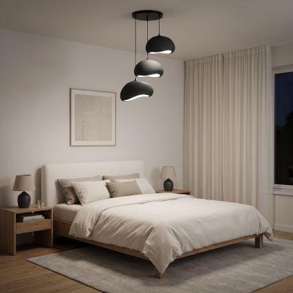 Brilagi - pakaramā lampa uz vada WABI SABI 3xE27/40W/230V pr. 60 cm melna