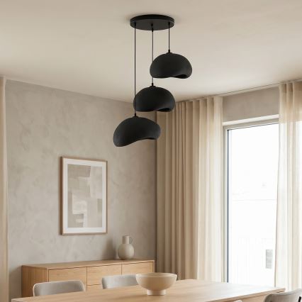 Brilagi - pakaramā lampa uz vada WABI SABI 3xE27/40W/230V pr. 60 cm melna