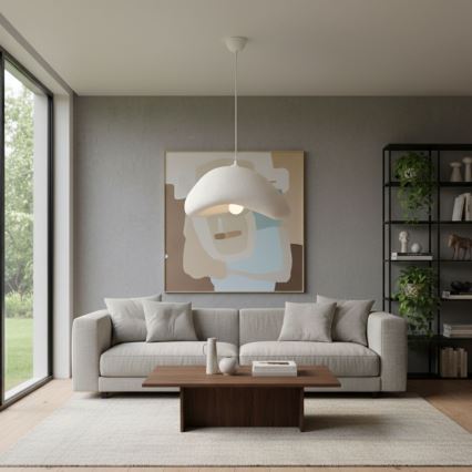 Brilagi - Pakaramā lampa WABI SABI ar vadu 1xE27/40W/230V Ø 42 cm, balta