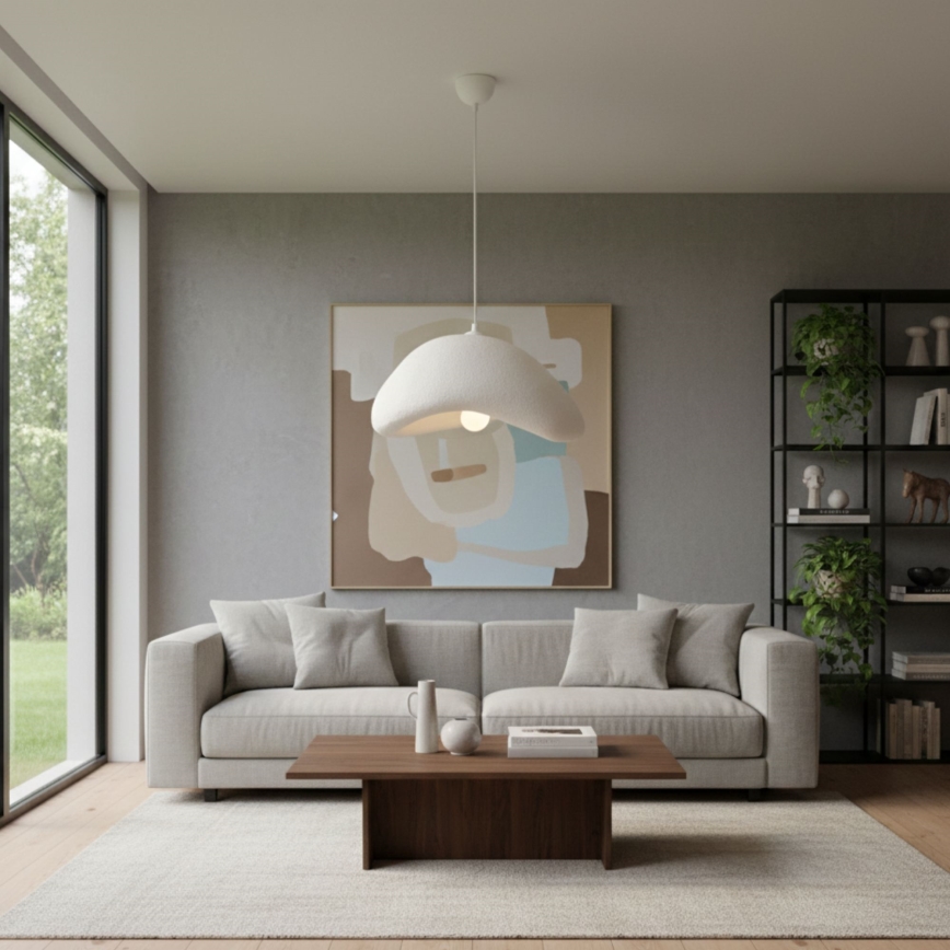 Brilagi - Pakaramā lampa WABI SABI ar vadu 1xE27/40W/230V Ø 42 cm, balta