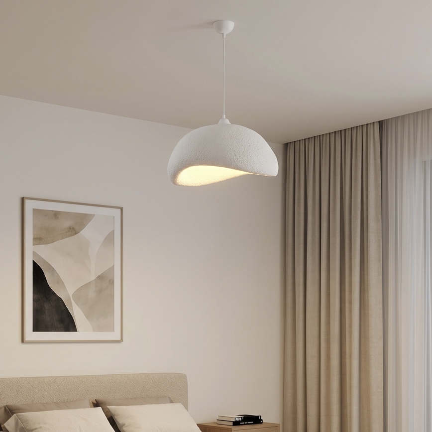 Brilagi - Pakaramā lampa WABI SABI ar vadu 1xE27/40W/230V Ø 42 cm, balta