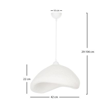 Brilagi - Pakaramā lampa WABI SABI ar vadu 1xE27/40W/230V Ø 42 cm, balta