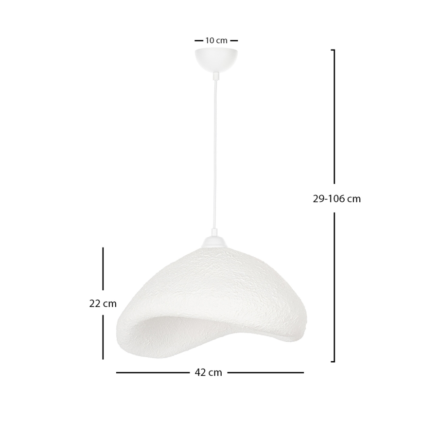Brilagi - Pakaramā lampa WABI SABI ar vadu 1xE27/40W/230V Ø 42 cm, balta