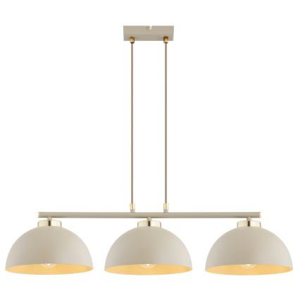 Brilagi - pakaramā lustra ar trosi MOON 3xE27/60W/230V bēša/zelta