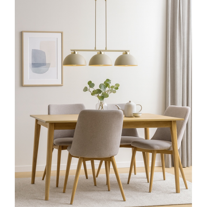 Brilagi - pakaramā lustra ar trosi MOON 3xE27/60W/230V bēša/zelta