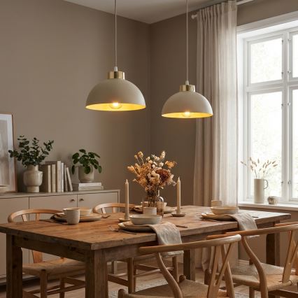 Brilagi - Pakaramā lustra ar vadu 2xE27/60W/230V bēša/zelta