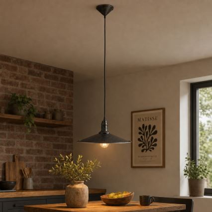 BRILAGI - pakaramā lustra ar vadu FORGE 1xE27/60W/230V Ø 36 cm brūna