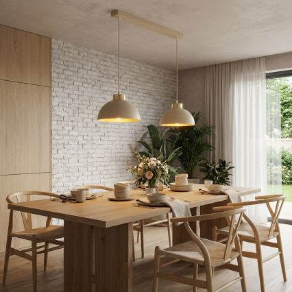 Brilagi - Pakaramā lustra ar vadu MOON 2xE27/60W/230V bēša/zelta