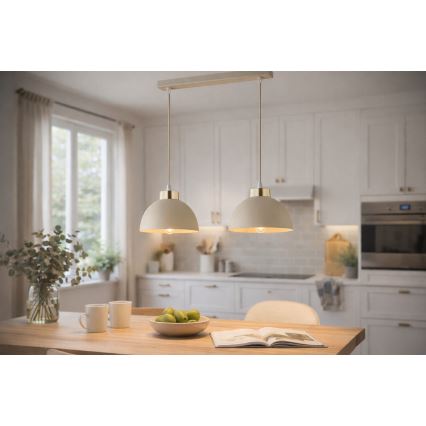 Brilagi - Pakaramā lustra ar vadu MOON 2xE27/60W/230V bēša/zelta
