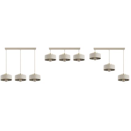 Brilagi - Pakaramā lustra ar vadu SPRING 3xE27/60W/230V bēša/zelta