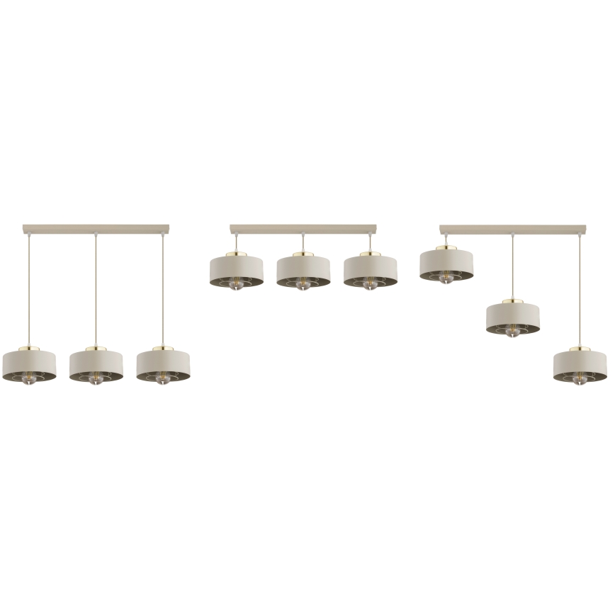 Brilagi - Pakaramā lustra ar vadu SPRING 3xE27/60W/230V bēša/zelta