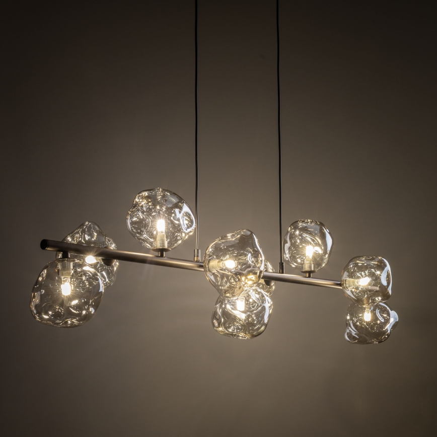 Brilagi - Pakaramā lustra ar vadu VULCANO 9xG9/8W/230V brūna/dūmakaina bēša