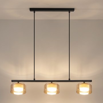 Brilagi - Pakaramā lustra AURA LUX uz troses 3xGX53/30W/230V melna/zelta