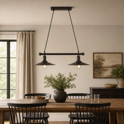 BRILAGI - pakaramā lustra FORGE ar trosi, 2xE27/60W/230V, brūna