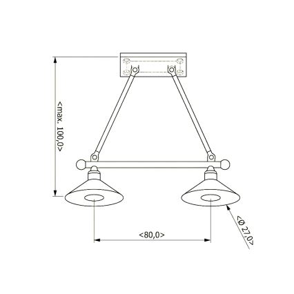BRILAGI - pakaramā lustra FORGE ar trosi, 2xE27/60W/230V, brūna