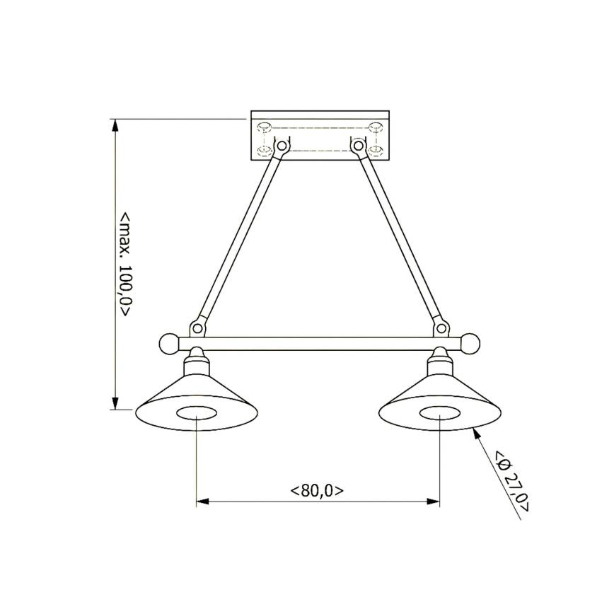 BRILAGI - pakaramā lustra FORGE ar trosi, 2xE27/60W/230V, brūna