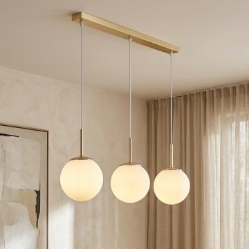 Brilagi - Pakaramā lustra MILO 3xE27/60W/230V zelta krāsā