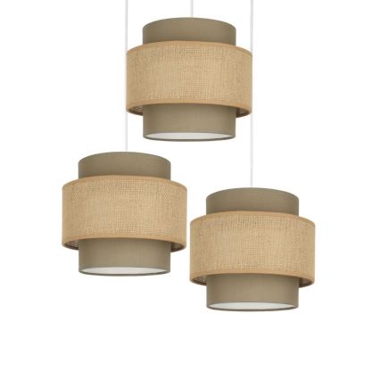 Brilagi - Pakaramā lustra RESNA 3xE27/60W/230V Ø 45 cm brūna/bēša