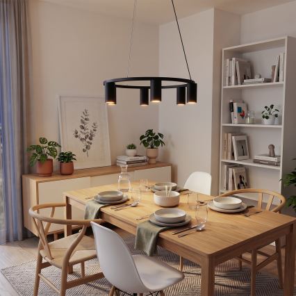BRILAGI - Pakaramā lustra SELE uz troses 6xGU10/30W/230V melna