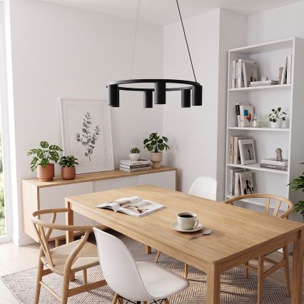 BRILAGI - Pakaramā lustra SELE uz troses 6xGU10/30W/230V melna
