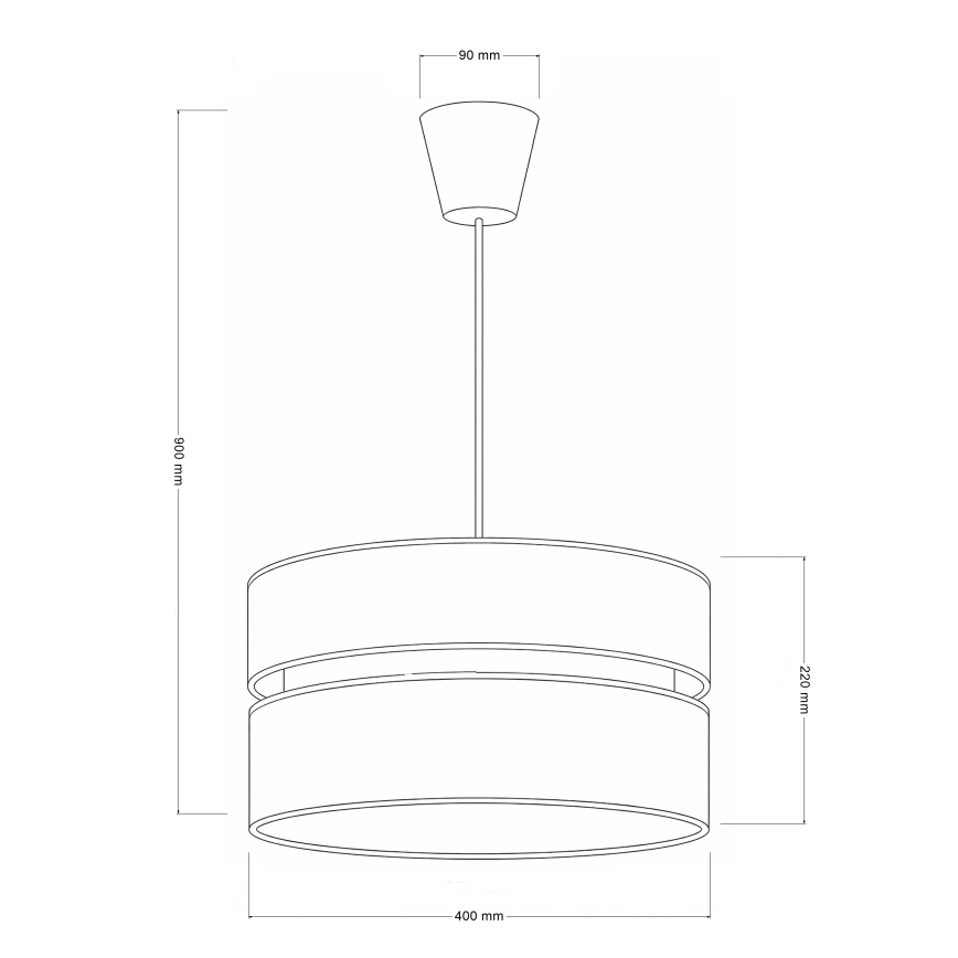 Brilagi - Pakaramā lustra uz kabeļa DUO-DUO 1xE27/60W/230V Ø 40 cm bēša/zelta