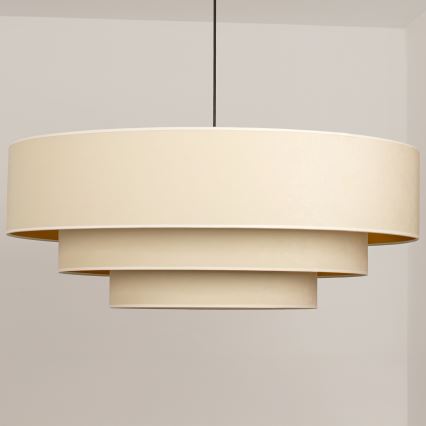 Brilagi - Pakaramā lustra uz kabeļa LUNETA 3xE27/60W/230V Ø 80 cm krēmkrāsa/zeltaina