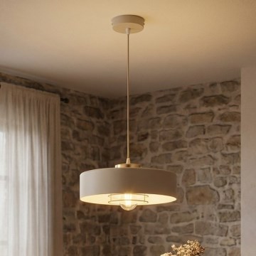 Brilagi - Pakaramā lustra uz kabeļa SPRING 1xE27/60W/230V Ø 30 cm bēša/zelta