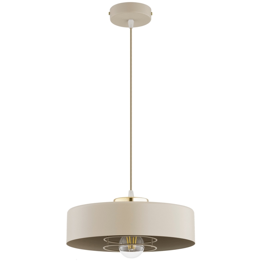 Brilagi - Pakaramā lustra uz kabeļa SPRING 1xE27/60W/230V Ø 30 cm bēša/zelta