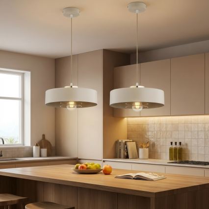 Brilagi - Pakaramā lustra uz kabeļa SPRING 1xE27/60W/230V Ø 30 cm bēša/zelta