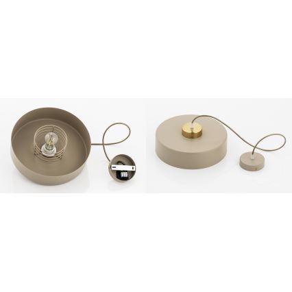 Brilagi - Pakaramā lustra uz kabeļa SPRING 1xE27/60W/230V Ø 30 cm bēša/zelta