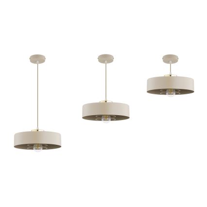 Brilagi - Pakaramā lustra uz kabeļa SPRING 1xE27/60W/230V Ø 30 cm bēša/zelta