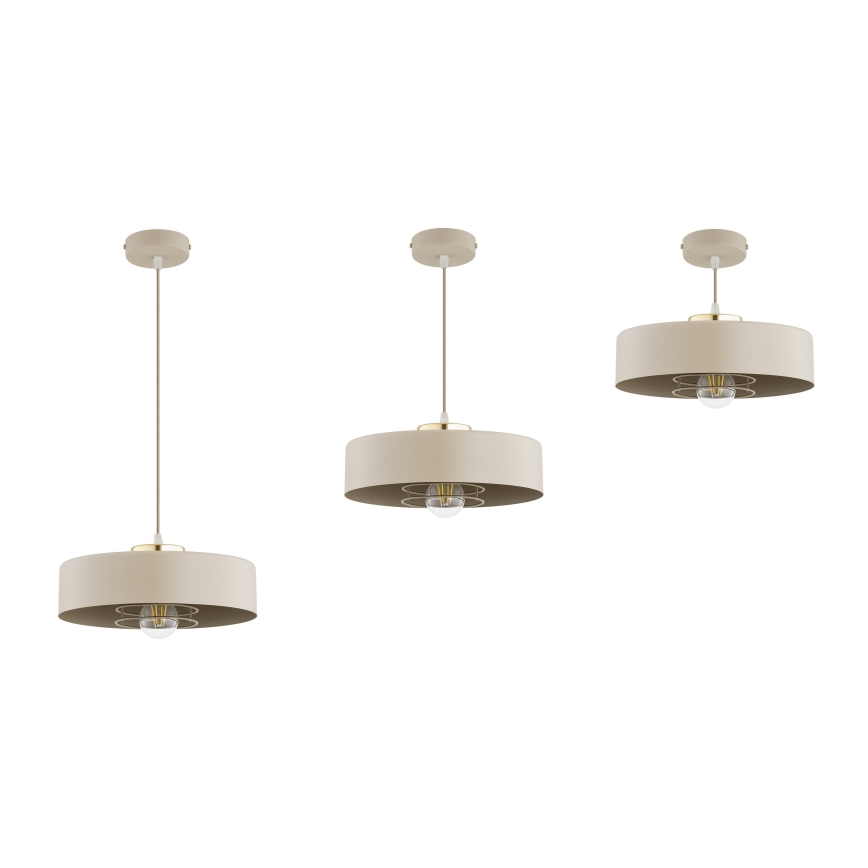 Brilagi - Pakaramā lustra uz kabeļa SPRING 1xE27/60W/230V Ø 30 cm bēša/zelta