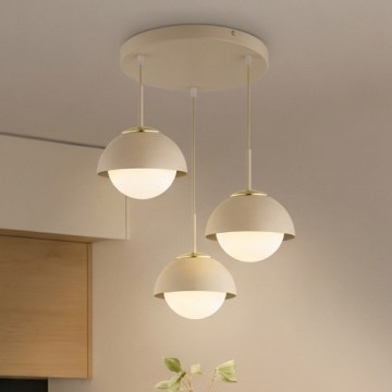 Brilagi - Pakaramā lustra uz troses COSMO 3xE27/60W/230V bēša/zelta