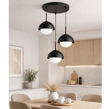 BRILAGI - Pakaramā lustra uz troses COSMO 3xE27/60W/230V melna