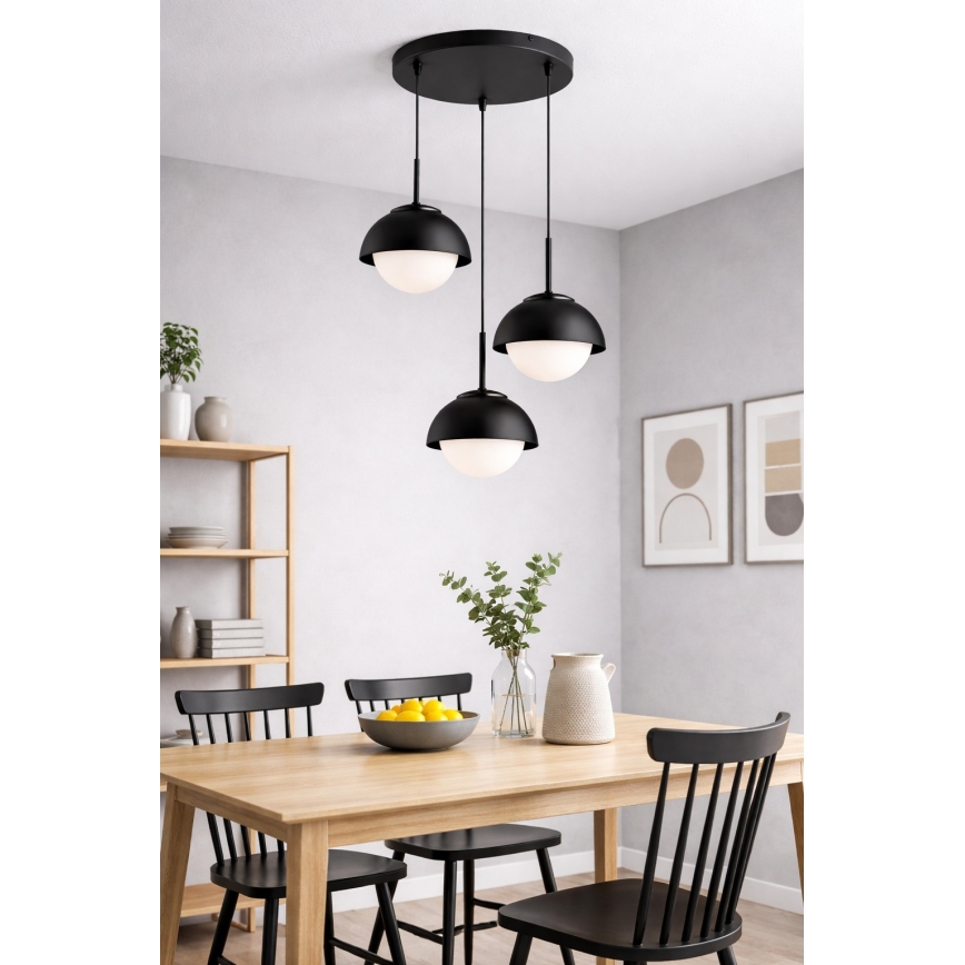 BRILAGI - Pakaramā lustra uz troses COSMO 3xE27/60W/230V melna