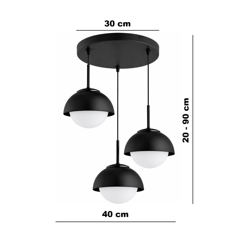 BRILAGI - Pakaramā lustra uz troses COSMO 3xE27/60W/230V melna